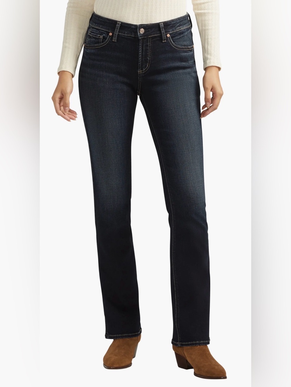 SILVER JEANS Women's Elyse Dark Wash Bootcut Jeans Size 28